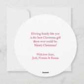 クリスマスホリデーウォーターカラーフローラリース写真 シーズンカード (裏面)