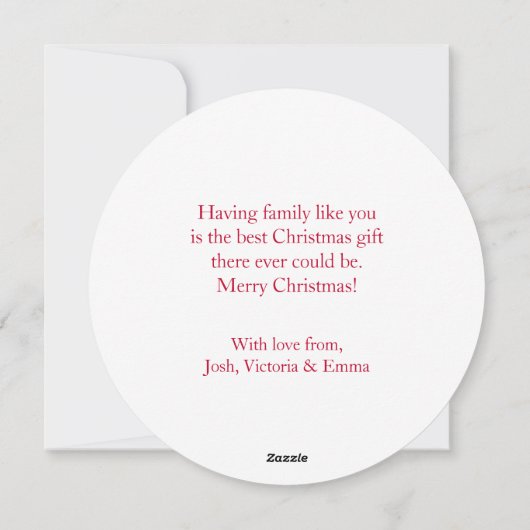 クリスマスホリデーウォーターカラーフローラリース写真 シーズンカード (裏面)