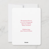 クリスマスホリデーウォーターカラーフローラリース写真 シーズンカード (裏面)