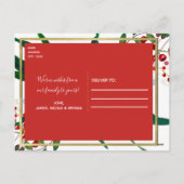 クリスマスホリデーウォーター色モダンフローラ写真 シーズンポストカード (裏面)