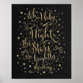 クリスマスホリデーウォールアートフェイク金ゴールド書道 ポスター (正面)