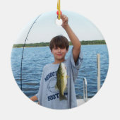 クリスマスホリデーウッドワイルフお洒落ィルギー魚釣り セラミックオーナメント (裏面)