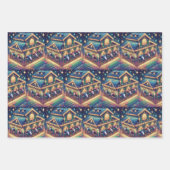 クリスマスホリデーウマズラッピング紙シート ラッピングペーパーシート (正面2)