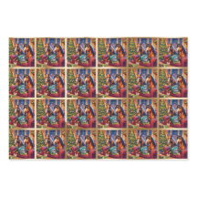 クリスマスホリデーウマズラッピング紙シート