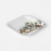 クリスマスホリデーエバーグリーンピネコーンオーナメント ペーパープレート (傾斜あり)