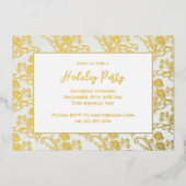 クリスマスホリデーエレガントグリーンフローラリーフ 箔シーズンカード (正面)