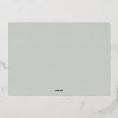 クリスマスホリデーエレガントグリーンフローラリーフ 箔シーズンカード (裏面)