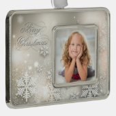 クリスマスホリデーエレガントスノーフレークフレームオーナメント シルバープレートフレームオーナメント (右)