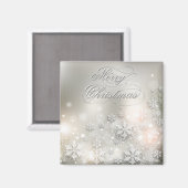 クリスマスホリデーエレガントスノーフレークマグネット マグネット (正面/裏面)