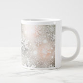 クリスマスホリデーエレガントスノーフレークマグワードアート ジャンボコーヒーマグカップ (右)