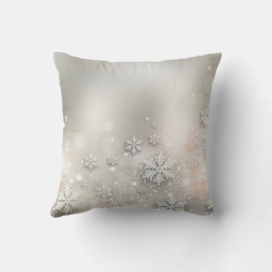 クリスマスホリデーエレガントスノーフレーク枕 クッション (裏面)