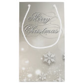 クリスマスホリデーエレガントスノーフレーク スモールペーパーバッグ (裏面)