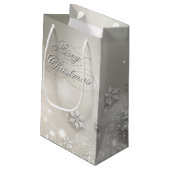 クリスマスホリデーエレガントスノーフレーク スモールペーパーバッグ (裏面アングル)