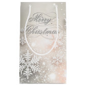 クリスマスホリデーエレガントスノーフレーク スモールペーパーバッグ (正面)