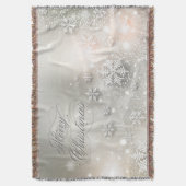 クリスマスホリデーエレガントスノーフレーク スローブランケット (正面縦)