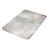 クリスマスホリデーエレガントスノーフレーク バスマット (アングル)