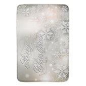 クリスマスホリデーエレガントスノーフレーク バスマット (正面縦)