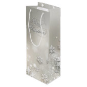 クリスマスホリデーエレガントスノーフレーク ワインギフトバッグ (裏面アングル)