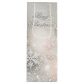 クリスマスホリデーエレガントスノーフレーク ワインギフトバッグ (正面)