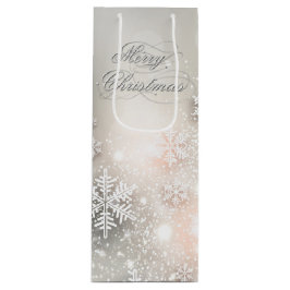 クリスマスホリデーエレガントスノーフレーク ワインギフトバッグ