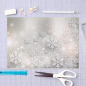 クリスマスホリデーエレガントスノーフレーク 薄葉紙 (クラフト)