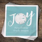 クリスマスホリデーエレガントビーチターコイズコースト スタンダードカクテルナプキン