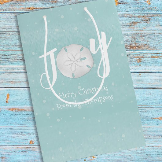 クリスマスホリデーエレガントビーチターコイズコースト ミディアムペーパーバッグ