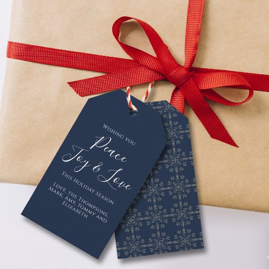 クリスマスホリデーエレガントピースジョイラブシンプル ギフトタグ