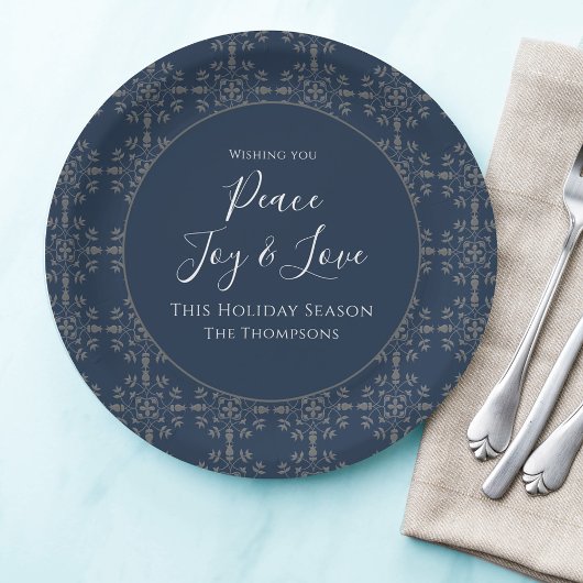 クリスマスホリデーエレガントピースジョイラブシンプル ペーパープレート