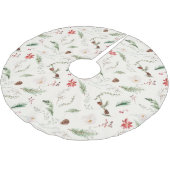 クリスマスホリデーエレガントボホボタニカル自然 ブラッシュドポリエステルツリースカート (アングル)