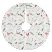 クリスマスホリデーエレガントボホボタニカル自然 ブラッシュドポリエステルツリースカート (正面)