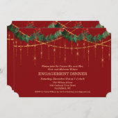 クリスマスホリデーエンゲージメントディナー招待状 招待状 (正面/裏面)