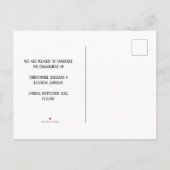 クリスマスホリデーエンゲージメント発表 案内ポストカード (裏面)