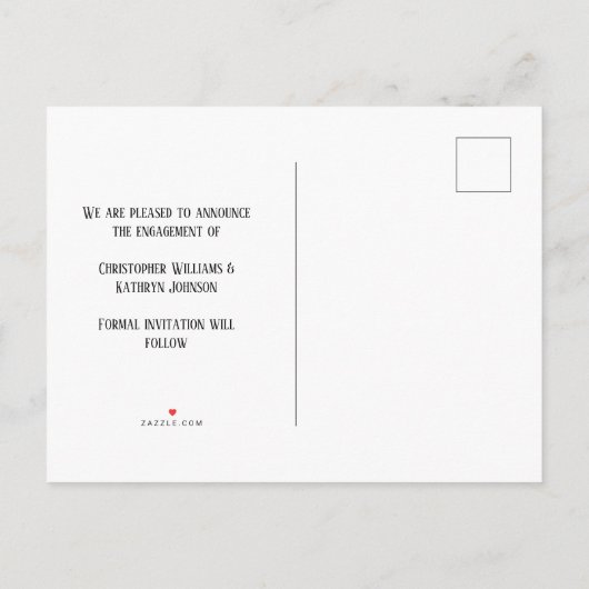 クリスマスホリデーエンゲージメント発表 案内ポストカード (裏面)