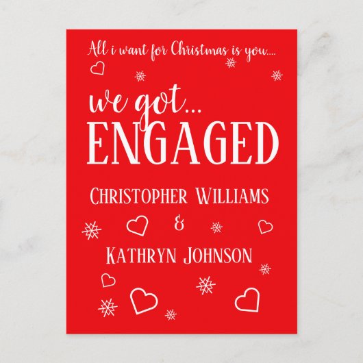 クリスマスホリデーエンゲージメント発表 案内ポストカード (正面)