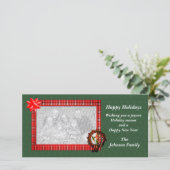 クリスマスホリデーオス小妖精や小人リースフォトカード シーズンカード (スタンド正面)