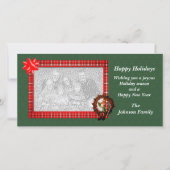 クリスマスホリデーオス小妖精や小人リースフォトカード シーズンカード (正面)