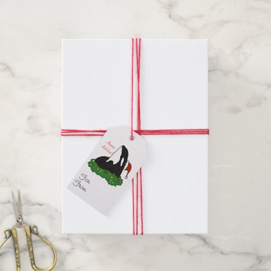 クリスマスホリデーオルカギフトラベル ギフトタグ (より糸付き)