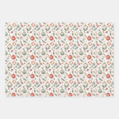 クリスマスホリデーオーナメントアンティークヴィンテージボホ ラッピングペーパーシート (正面2)