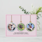 クリスマスホリデーオーナメントペット写真 シーズンカード (スタンド正面)