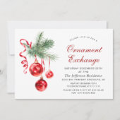 クリスマスホリデーオーナメント交換パーティー 招待状 (正面)