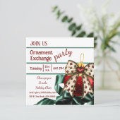 クリスマスホリデーオーナメント交換招待状 招待状 (スタンド正面)