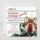 クリスマスホリデーオーナメント交換招待状 招待状 (正面)