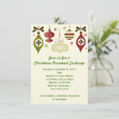 クリスマスホリデーオーナメント交換招待状 招待状 (スタンド正面)