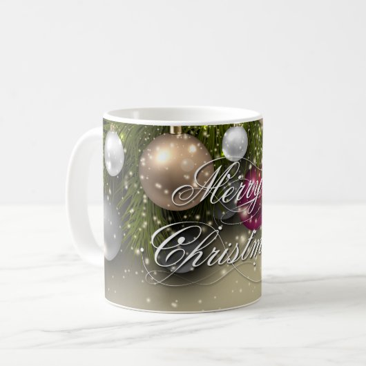 クリスマスホリデーオーナメント数々の- コーヒーマグカップ (正面左)