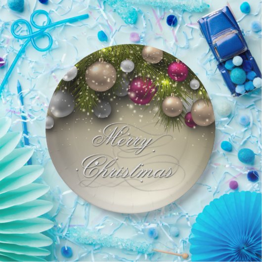 クリスマスホリデーオーナメント数々の- ペーパープレート (パーティー)