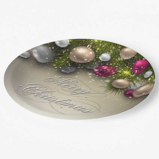 クリスマスホリデーオーナメント数々の- ペーパープレート (アングル)