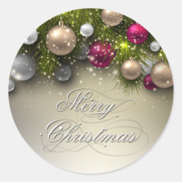 クリスマスホリデーオーナメント数々の- ラウンドシール