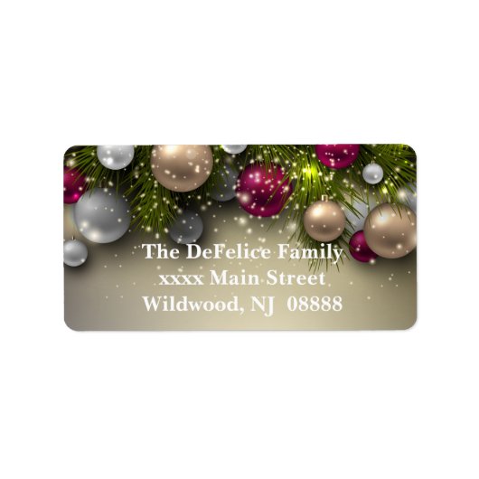 クリスマスホリデーオーナメント数々の- ラベル (正面)