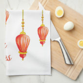 クリスマスホリデーオーナメント キッチンタオル (四つ折り)